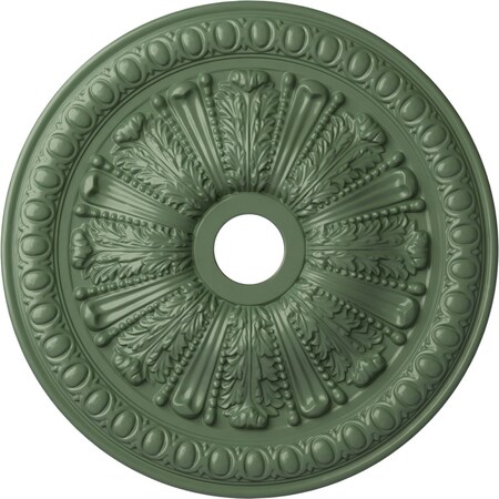 Ekena Millwork Tomango Egg & Dart Medallion (Canopies up to 6 3/4"), 27 7/8"OD x 3 7/8"ID x 2 1/2"P, Athenian Green CM27TOAGF